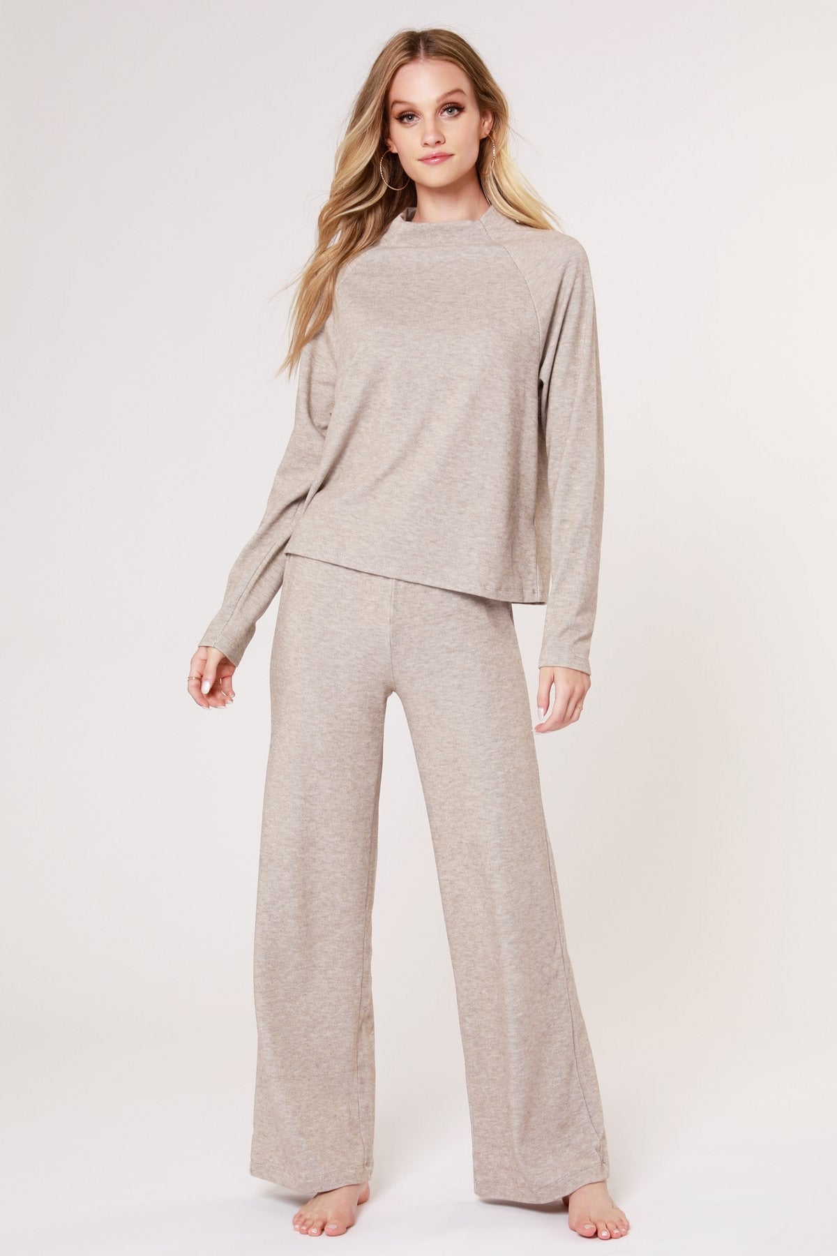 BOBI Cozy Heather Knit MANHATTAN WideLeg Pants