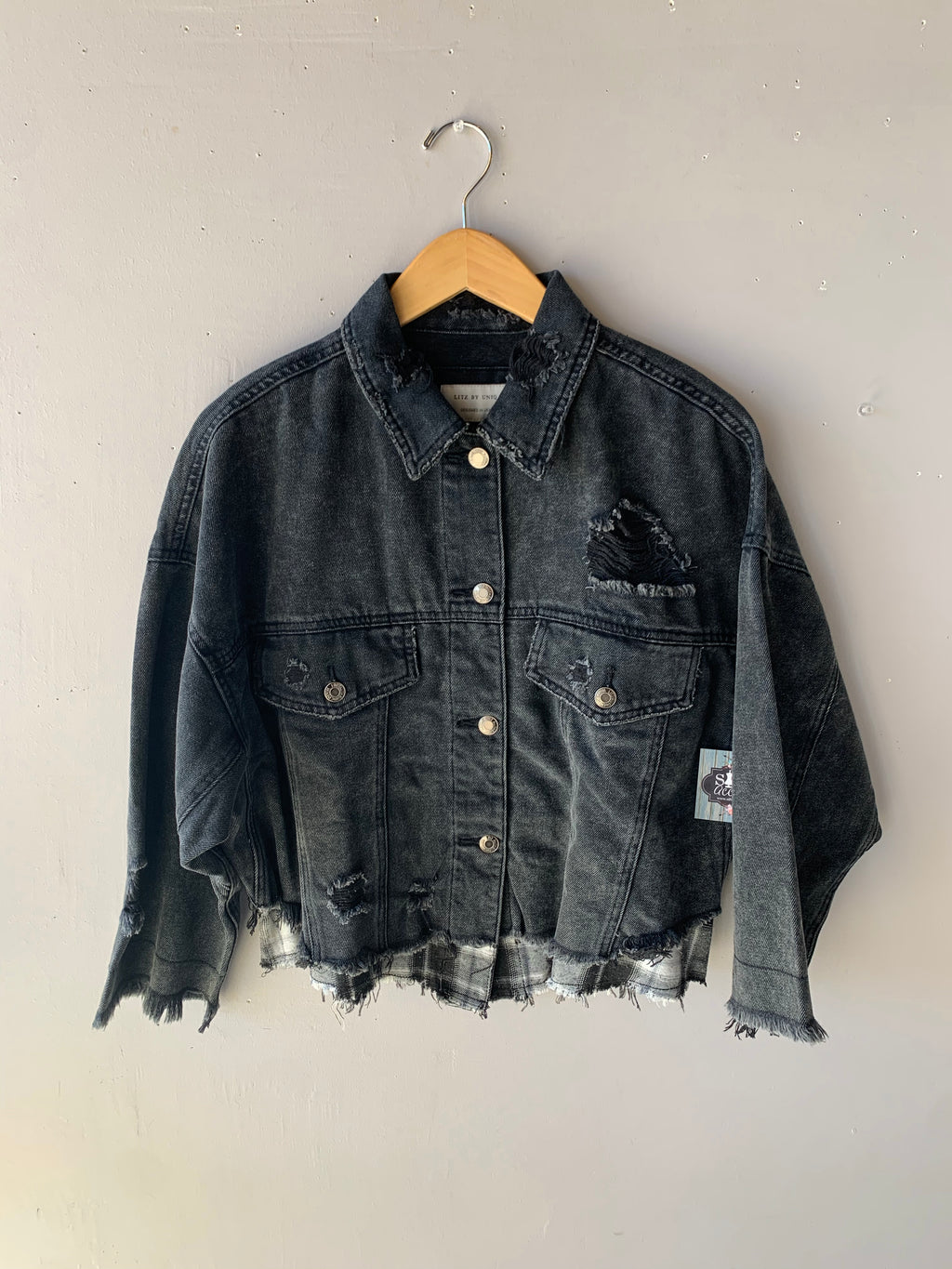 Uniq ROGUE Plaid Inner Patch Denim Jacket