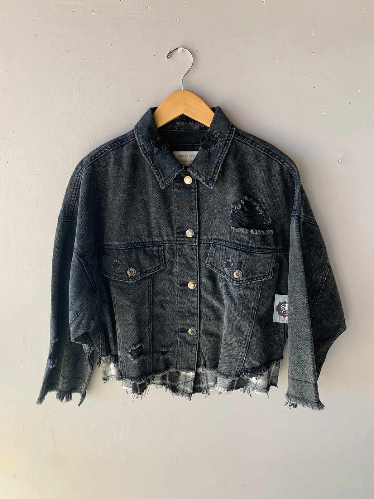 Uniq ROGUE Plaid Inner Patch Denim Jacket