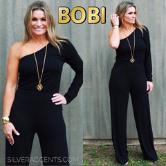 BOBI OneShoulder ELITE Modal Jersey Jumpsuit Pant Romper