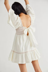 FREE PEOPLE ~ EASY TO LOVE Bubble Smock Mini Dress