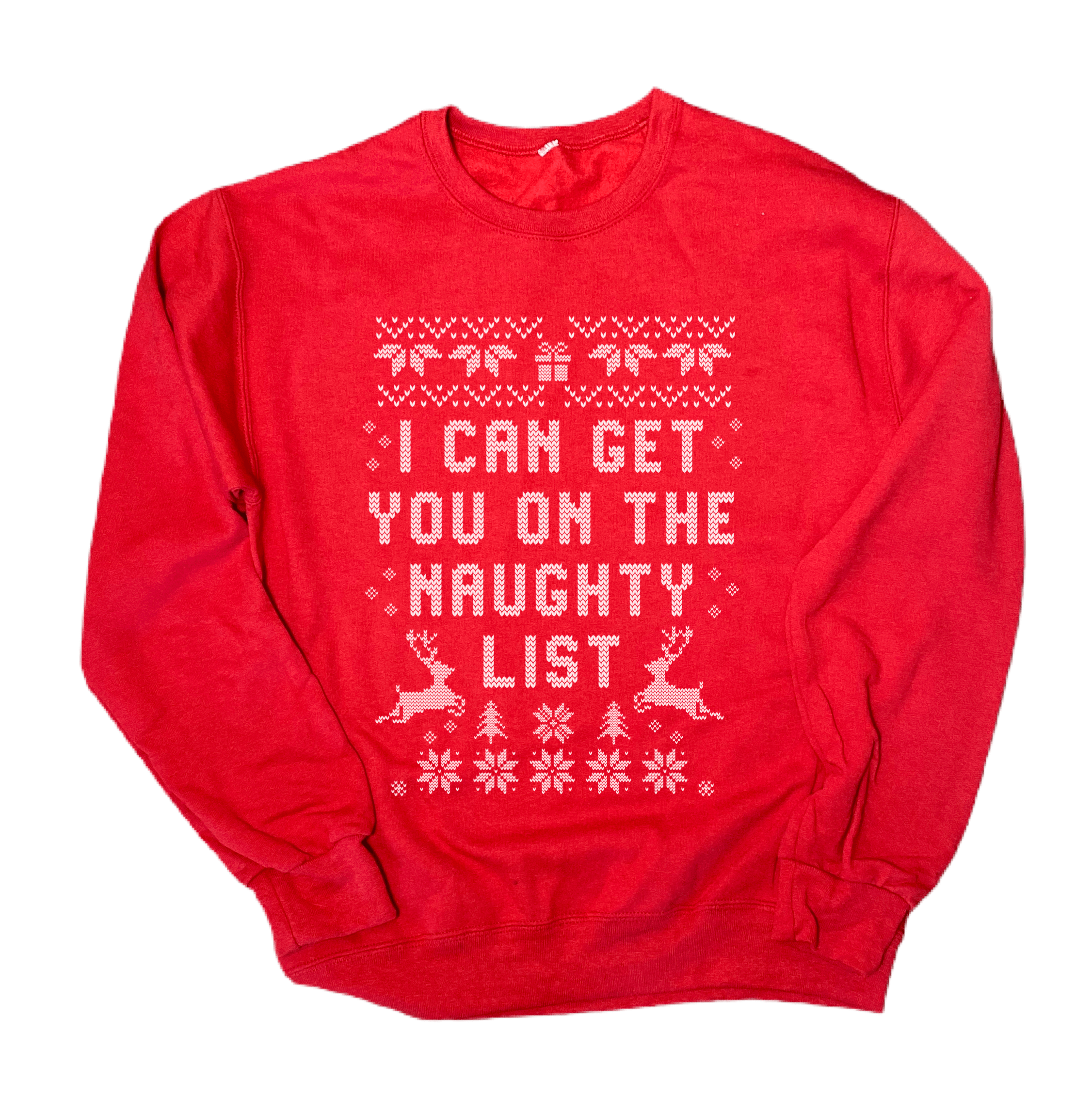 MH Fair Isle NAUGHTY LIST Ugly Sweater SweatShirt Top