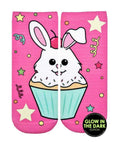 LIVING ROYAL Glo-In-the-Dark CUPCAKE BUNNY Ankle Socks