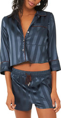 FREE PEOPLE Solid Satin PILLOW TALK PJ Set