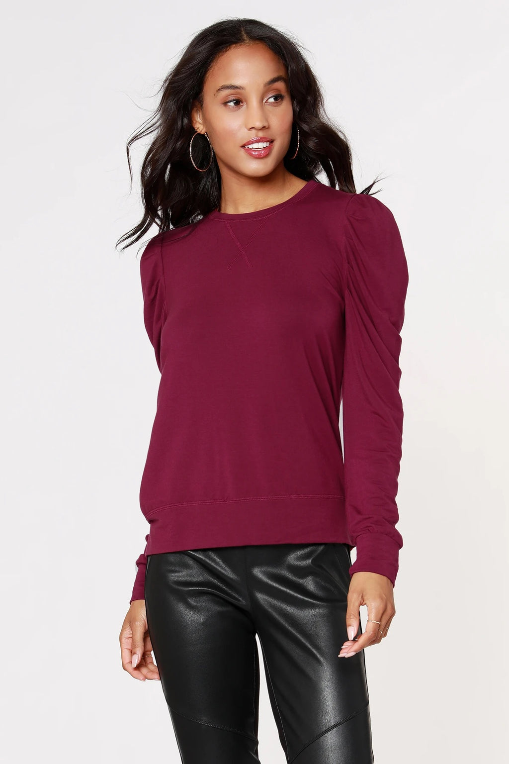 BOBI PuffSleeve SUCCULENT TerryKnit Top