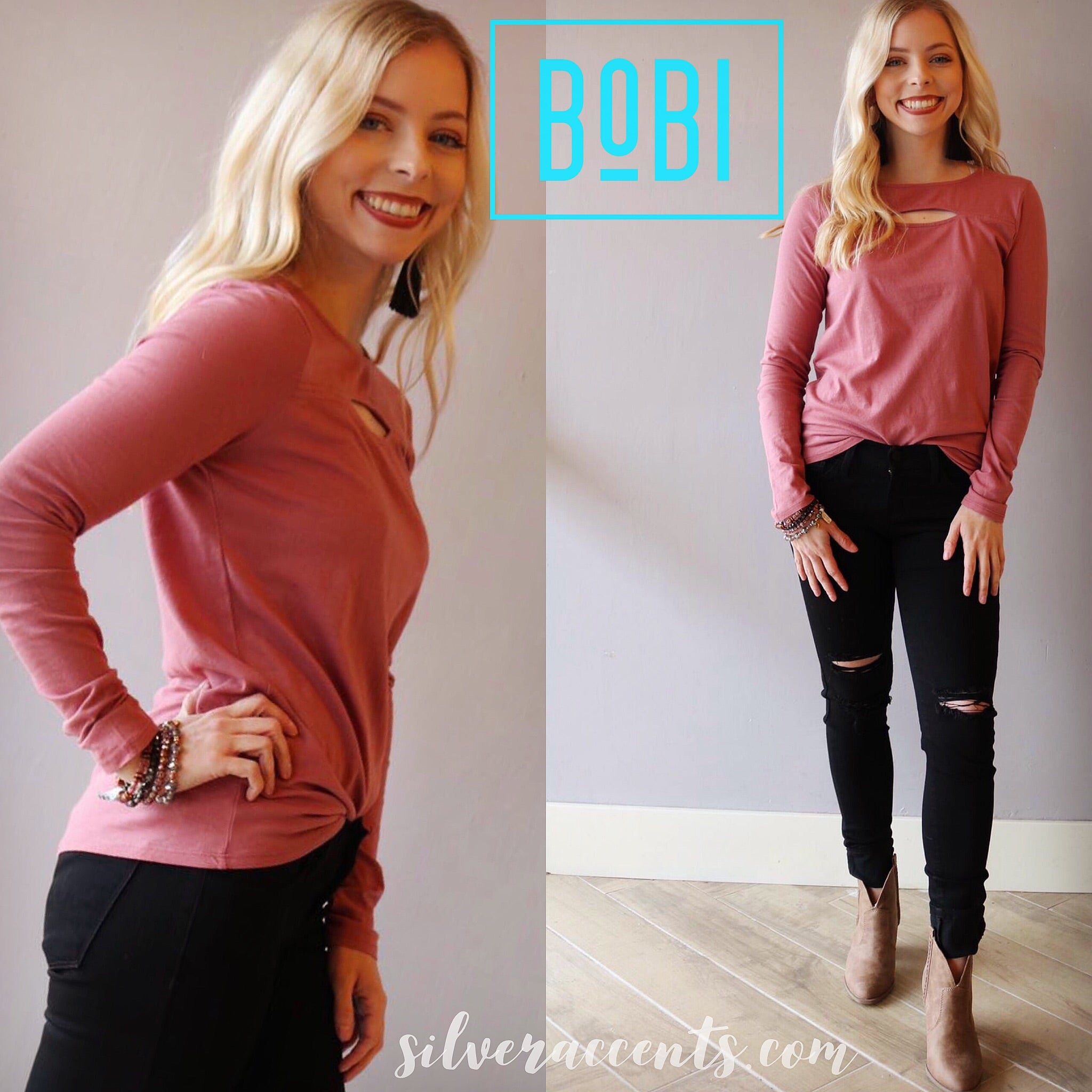 BOBI Lightweight Jersey CROSSFIRE Keyhole Top