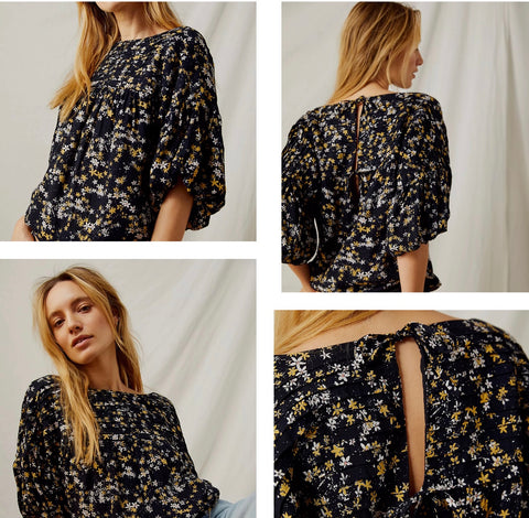 FREE PEOPLE Floral DESSA Tieback Bodysuit