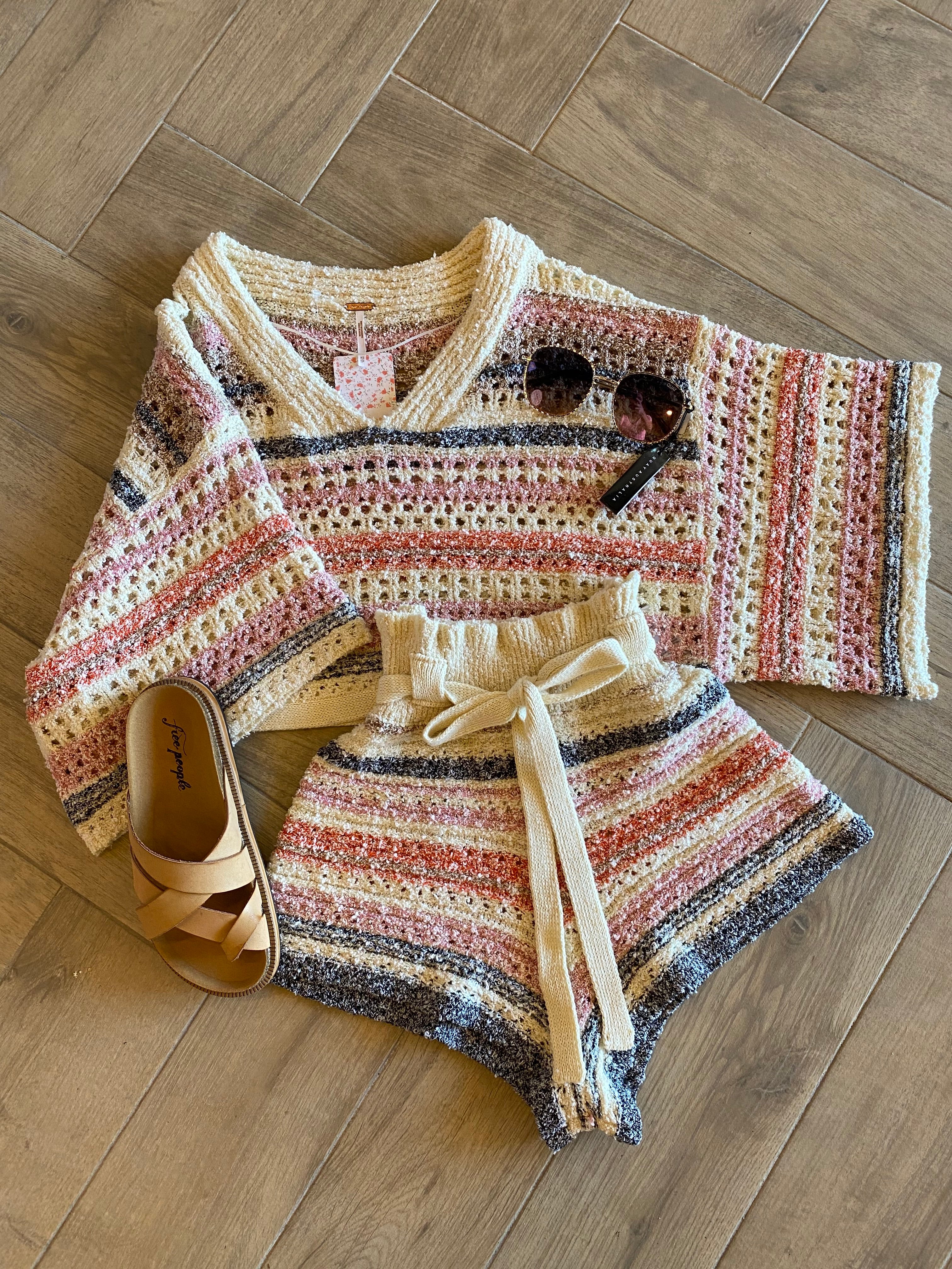 FREE PEOPLE 2 piece STRIPES FOR DAYS Set