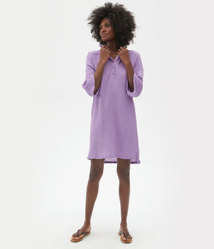 michael stars dress Michael Stars Randi V-Neck Midi in Cement