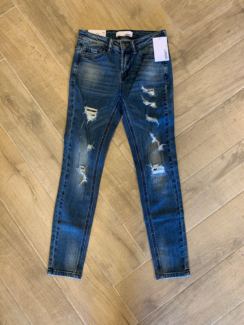 VERVET MidRise TWISTED VINE PatchWork Skinny Jean