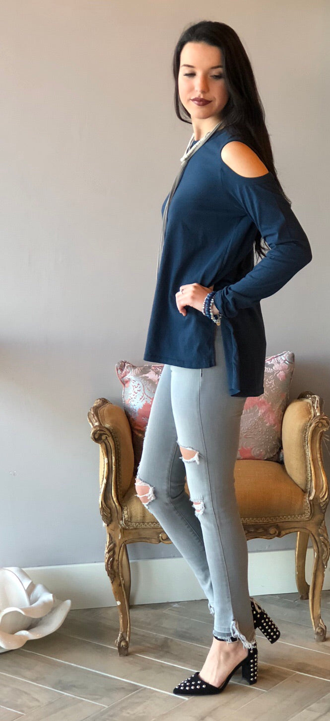 BOBI ColdShoulder NEWCASTLE LightWeight Jersey Top