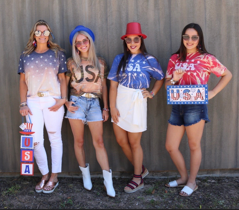MH Patriotic Tie Dye Crop Tee