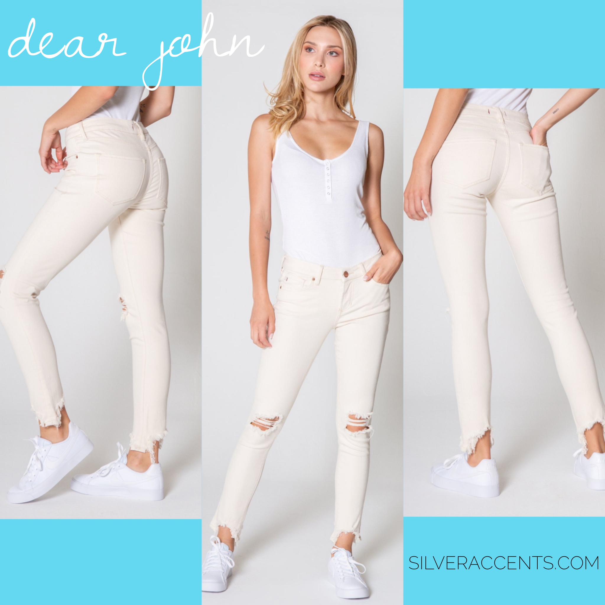 DEAR JOHN Mid-Rise JOYRICH Distressed FrayHem Skinny Jean