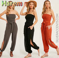 HAREM Smock Strapless TieWaist SplitLeg Jumpsuit