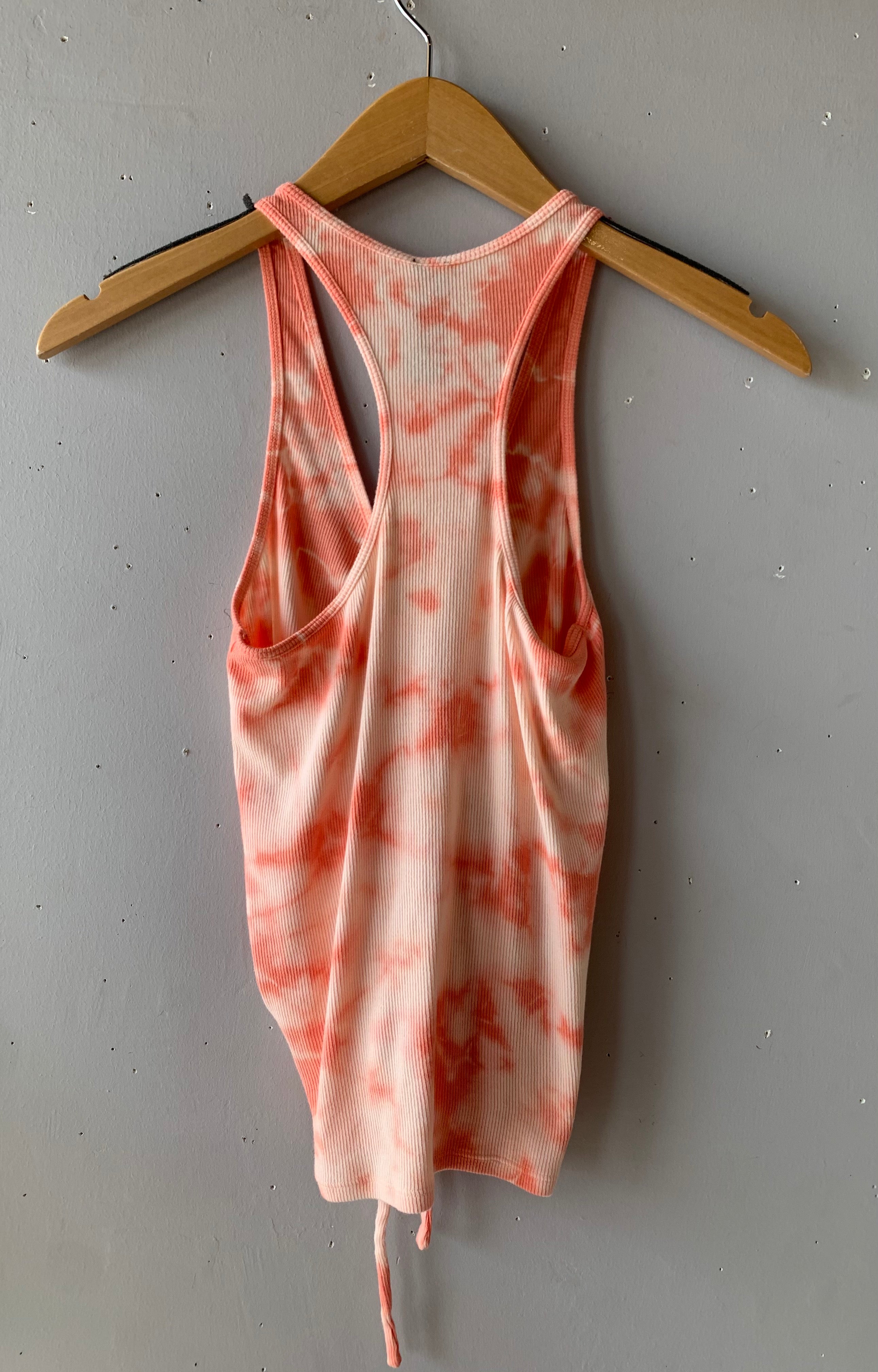*BOBI Tie-Dye BENTLEY Ribbed Gathered-String Tank