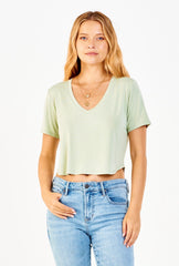 ANOTHER LOVE Megan BABY V-Neck Short Sleeve Top