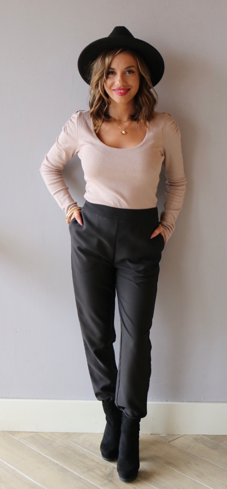 MICHAEL STARS RoucheSleeve BARBARA ScoopNeck ShineJersey Top