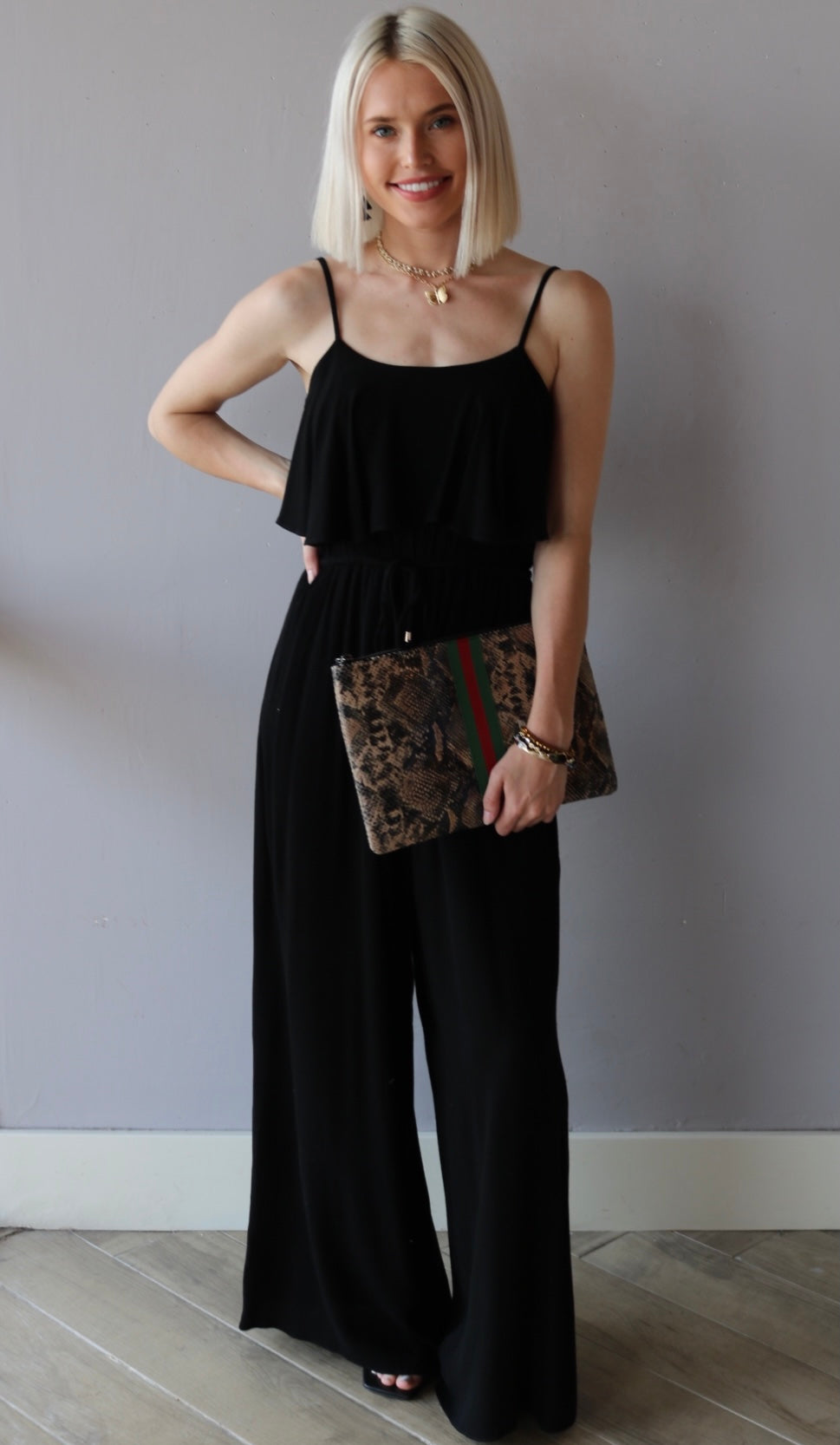 CLARA RuffleBust SmockWaist Jumpsuit