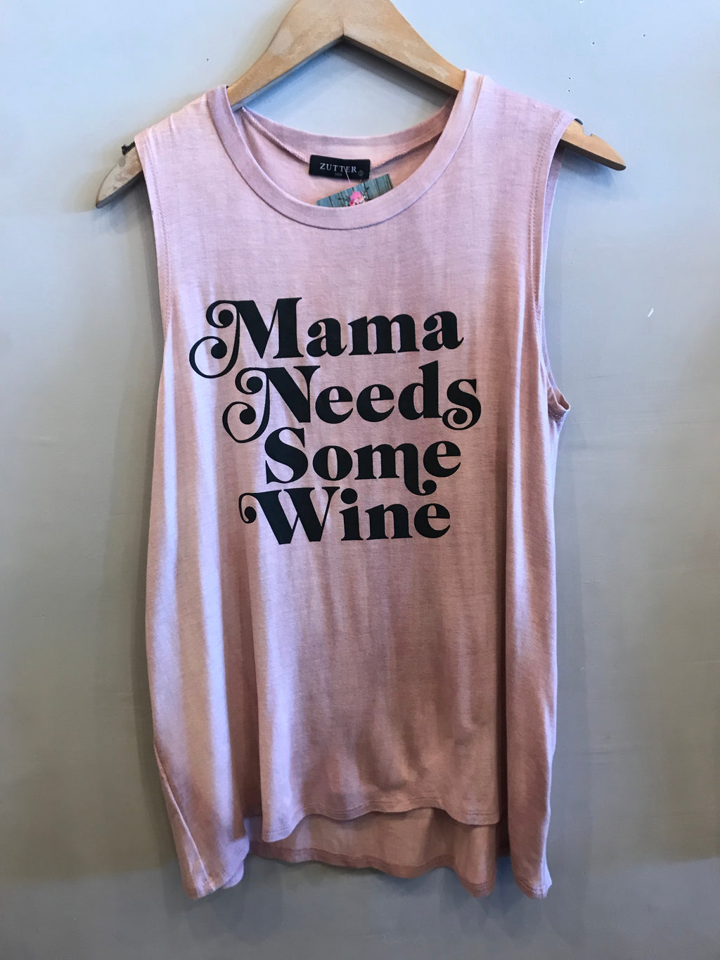 Zutter MAMA NEEDS SOME WINE DipDye Graphic Print Tank Top