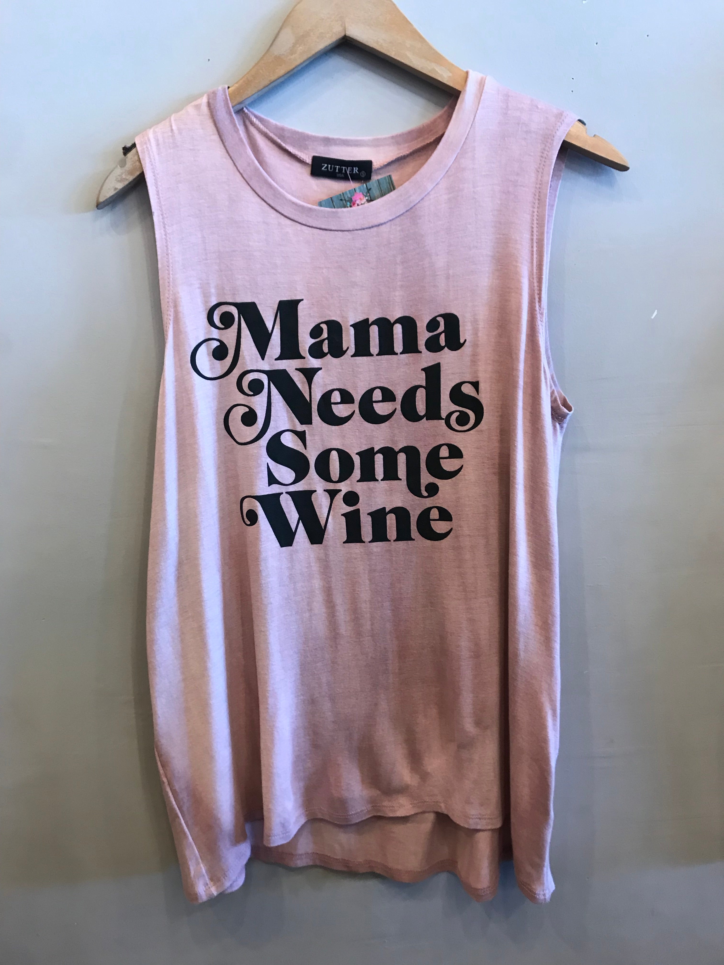 Zutter MAMA NEEDS SOME WINE DipDye Graphic Print Tank Top