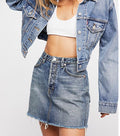 FREE PEOPLE A-Line RUGGED Denim Skirt