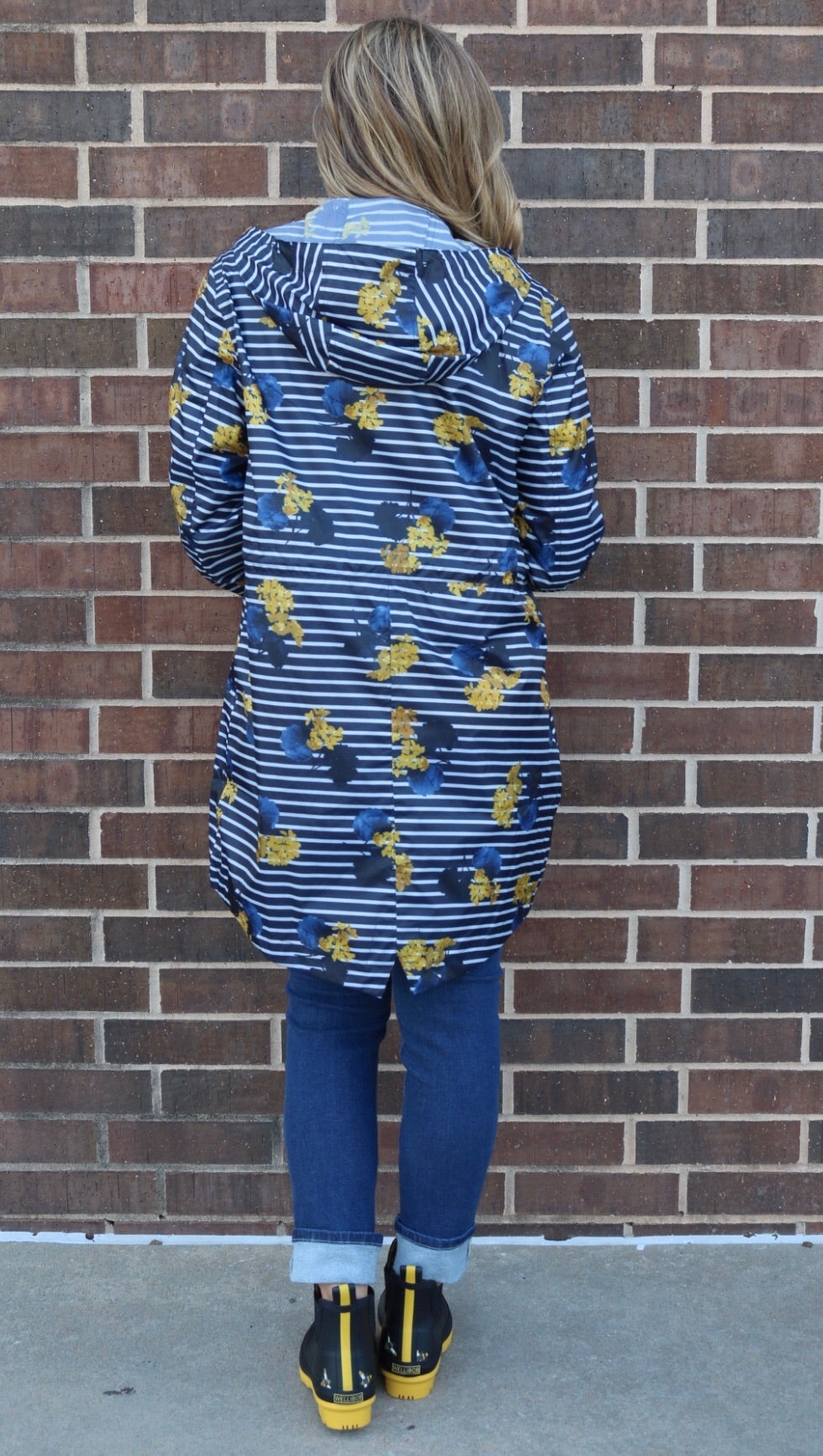 JOULES Striped LILYPAD Pattern GOLIGHTLY Packable Rainjacket