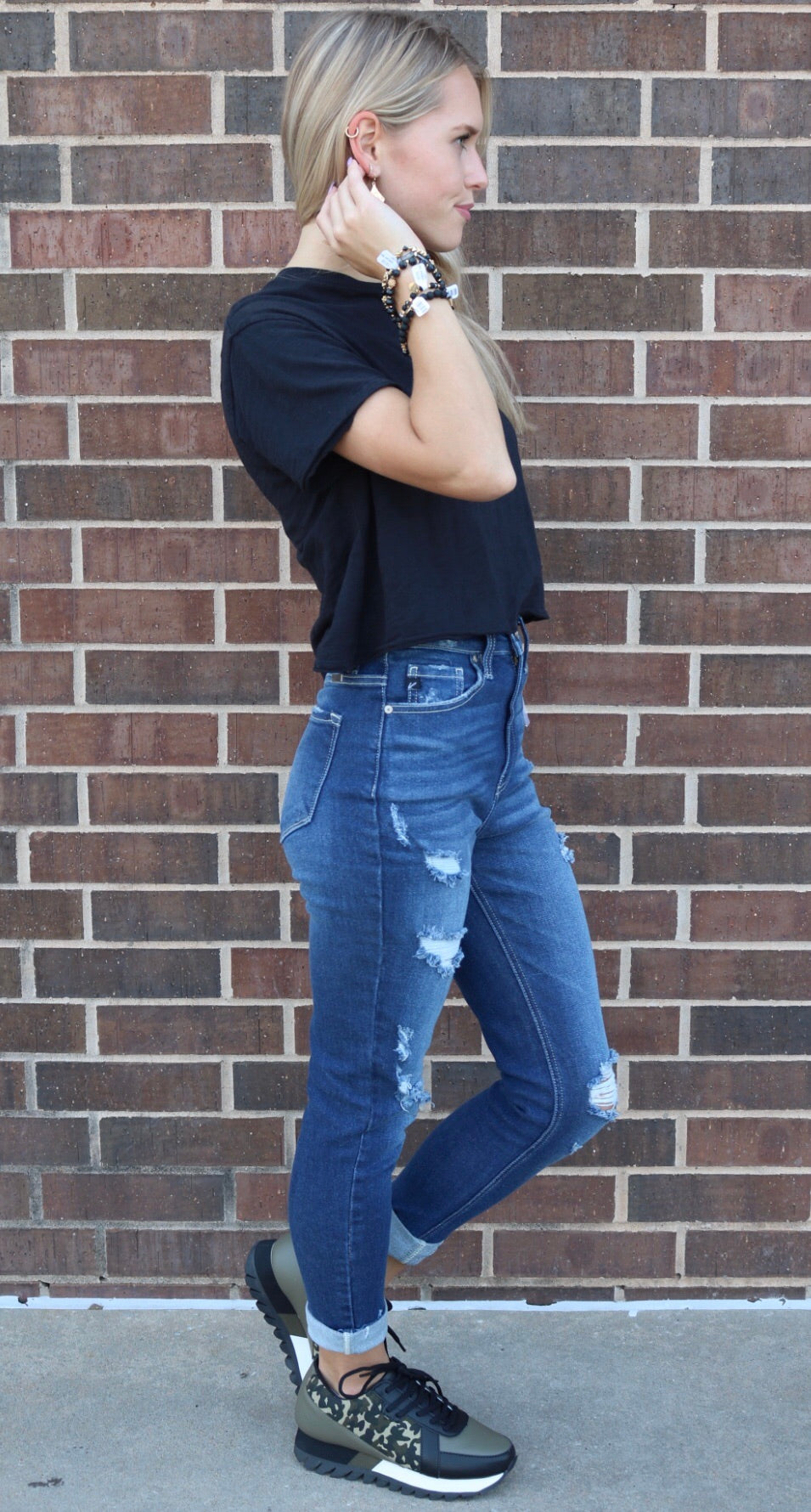 KANCAN HiRise PROGRESS Distressed Ankle Skinny Jeans