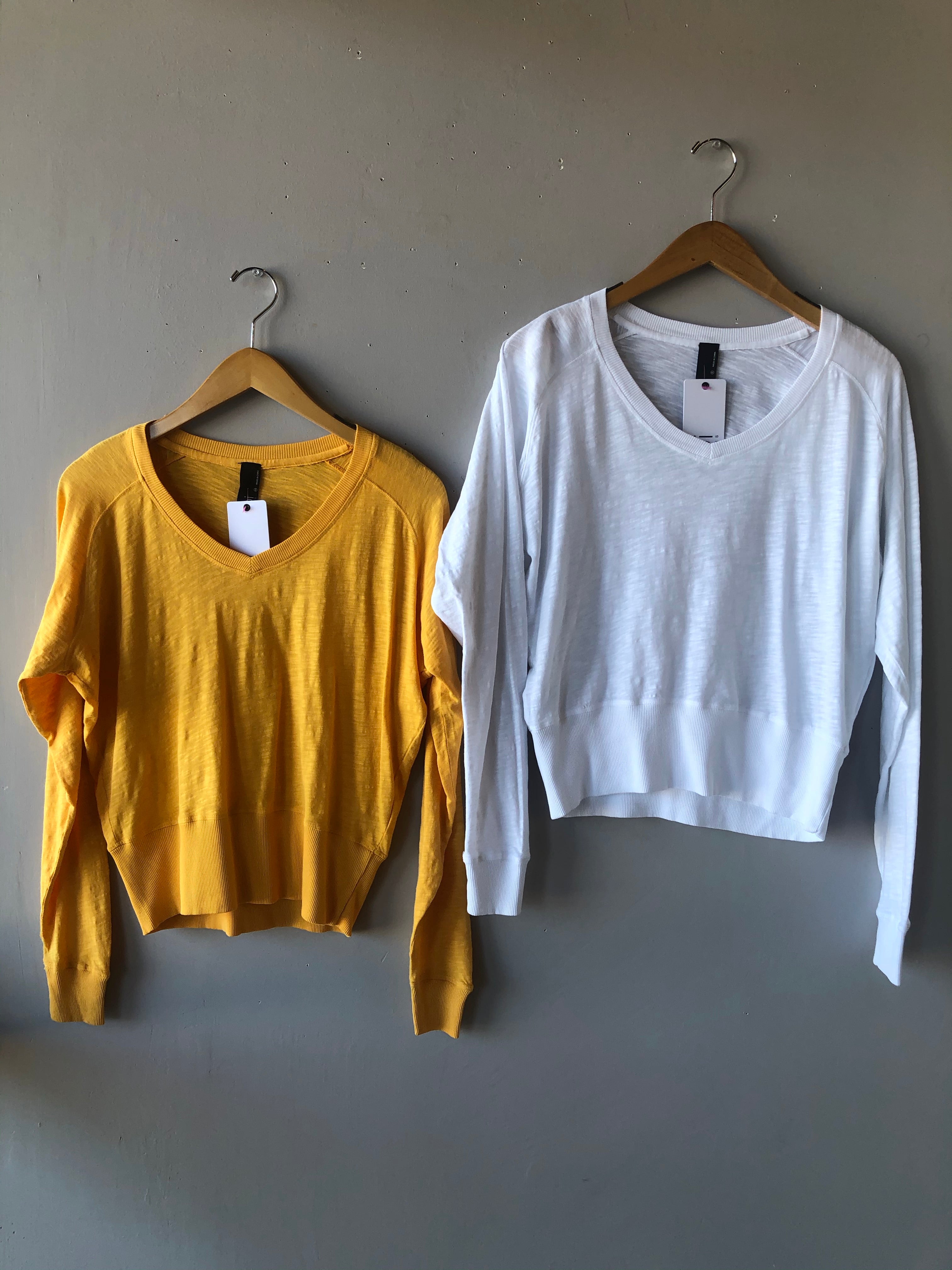 BOBI Slub Jersey ASSERT V-Neck WaistCrop Top