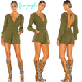 FREE PEOPLE Woven BESIDE YOU Shortall Romper