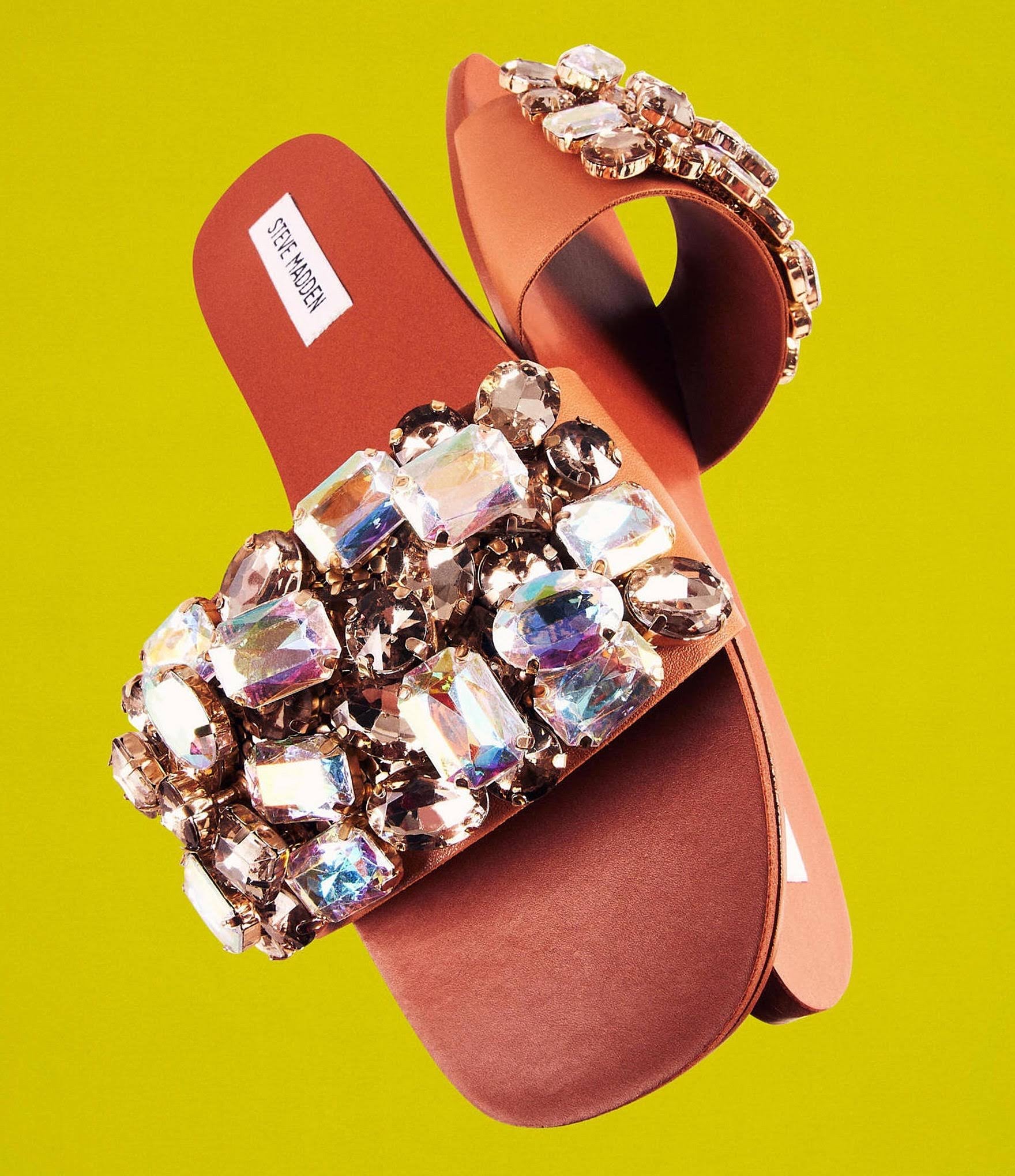 STEVE MADDEN Rhinestone BRIONNA Flat Sandal