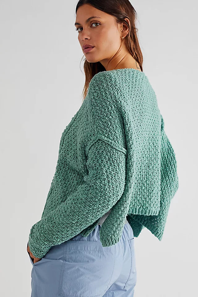 FREE PEOPLE CableKnit CHANGING TIDES Pullover Sweater