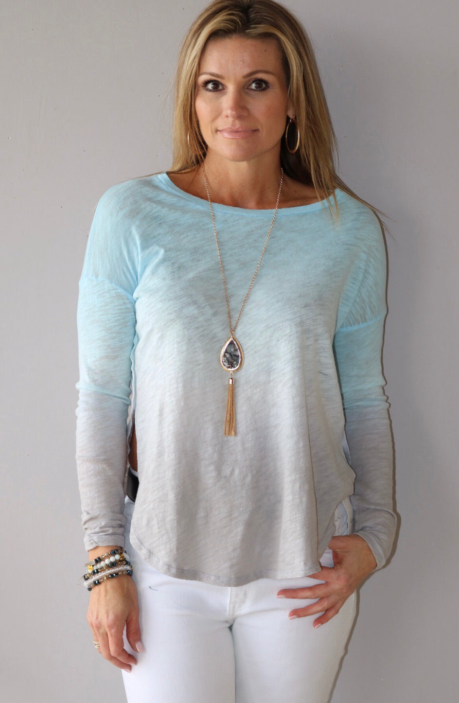 BOBI Night SHORELINE Hombre SlubJersey SideSlit ScoopHem Top