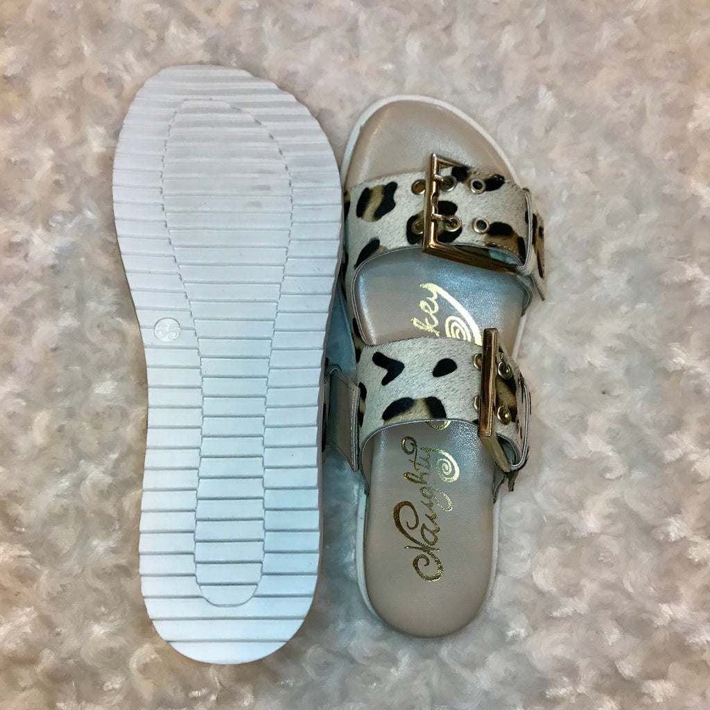 HEY PONY Leopard Slip On Sandal Shoes