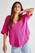 FREE PEOPLE STAR V-Neck RAWHEM TOP