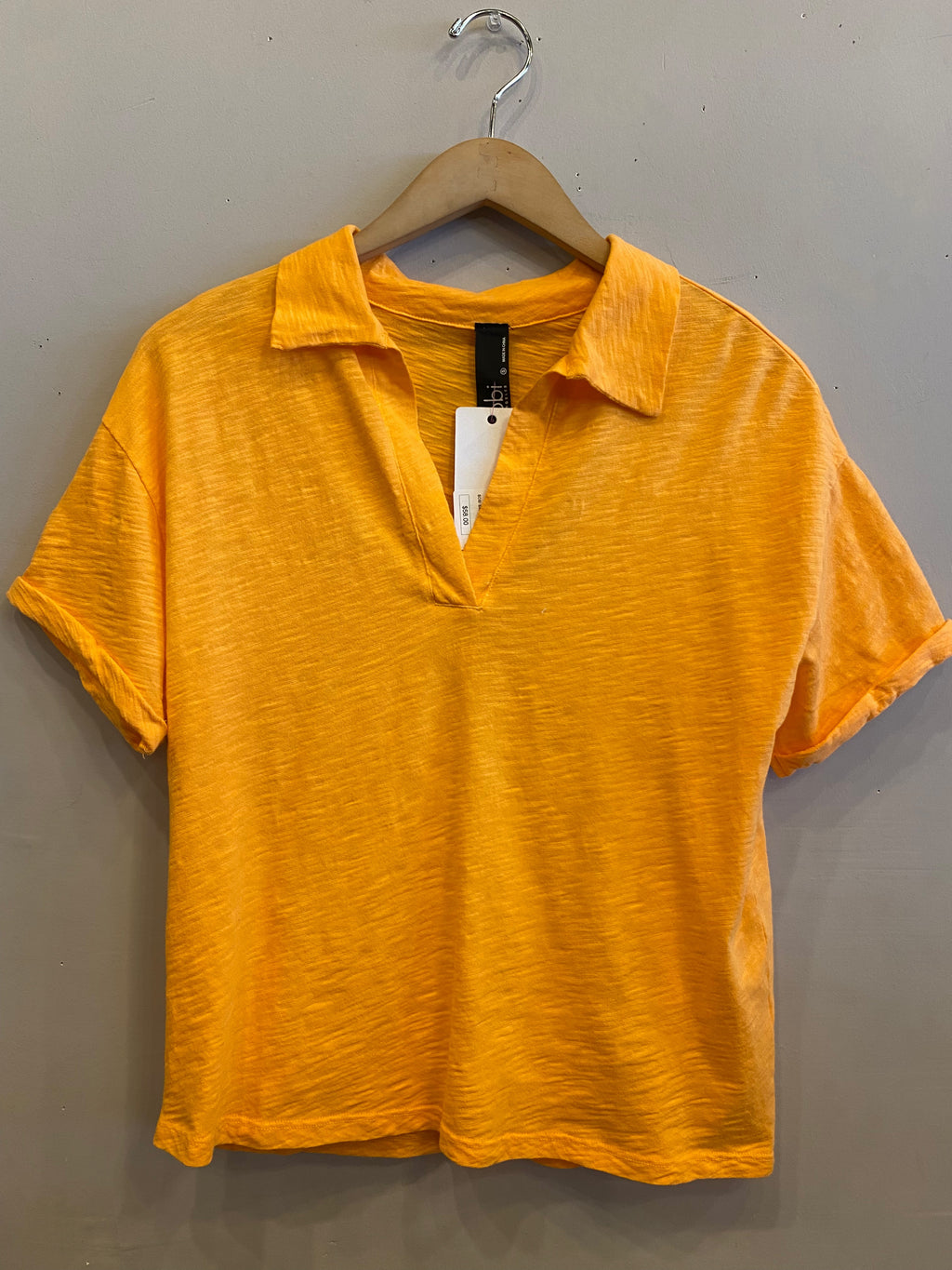 BOBI RollSleeve BARRIER Collar Slub Top