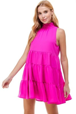 ROYAL HiNeck MutiTier Ruffle Dress