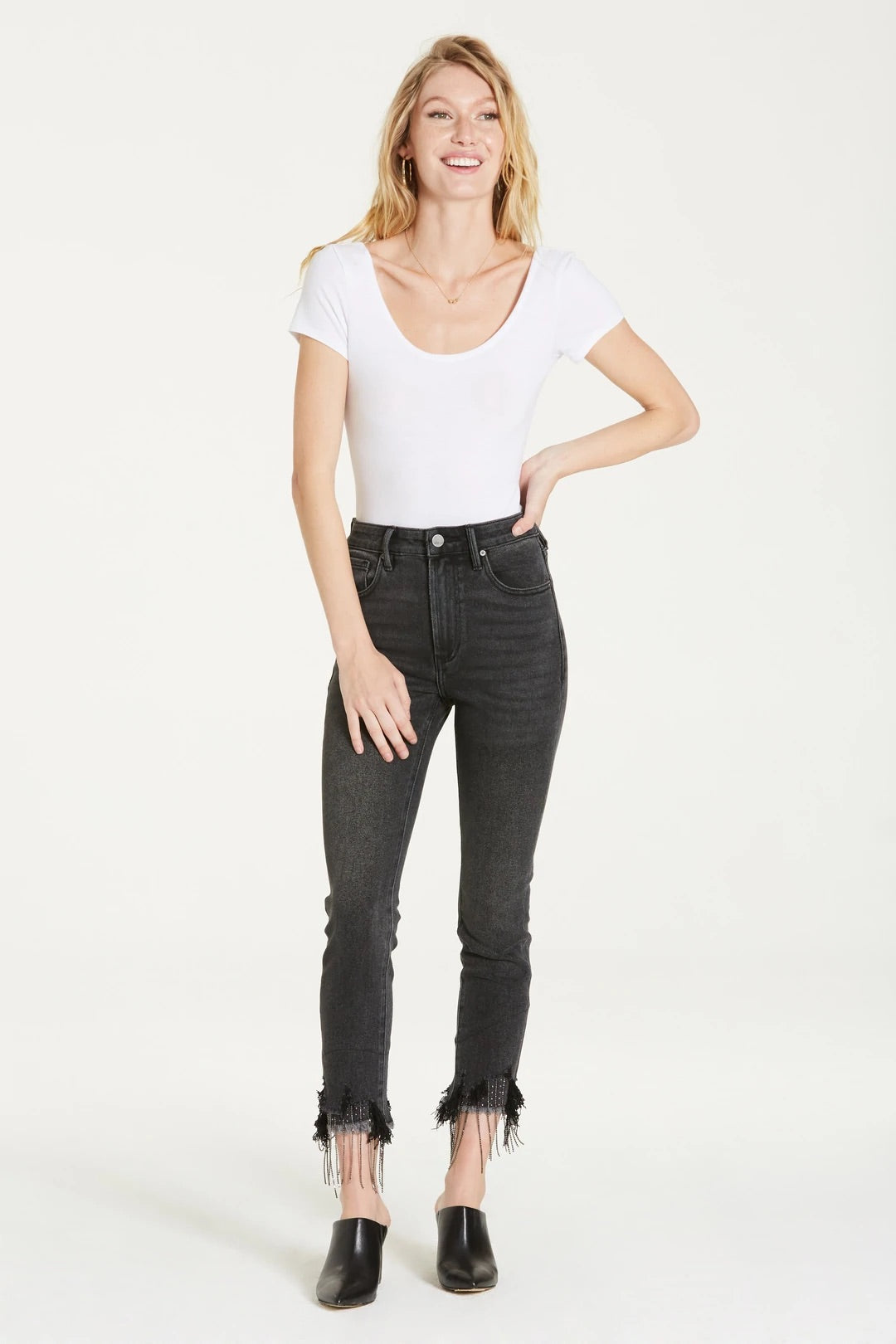 DEAR JOHN Rhinestone Hem STELLA Distressed Jean