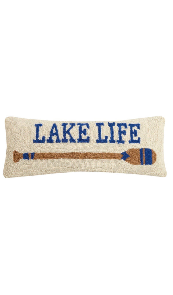 PH HandHooked LAKE LIFE Paddle Pillow
