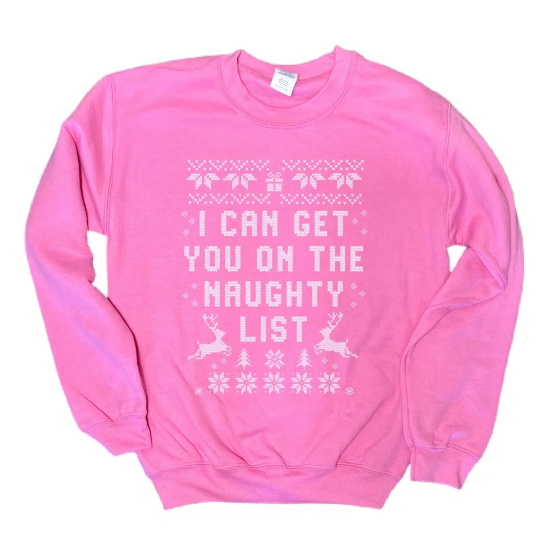 MH Fair Isle NAUGHTY LIST Ugly Sweater SweatShirt Top