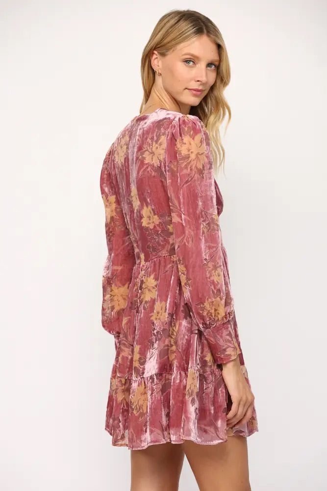 FACADE Burnout Velvet Empire Dress