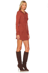 FREE PEOPLE CableKnit MONT BLANC Zip Front Mini Dress