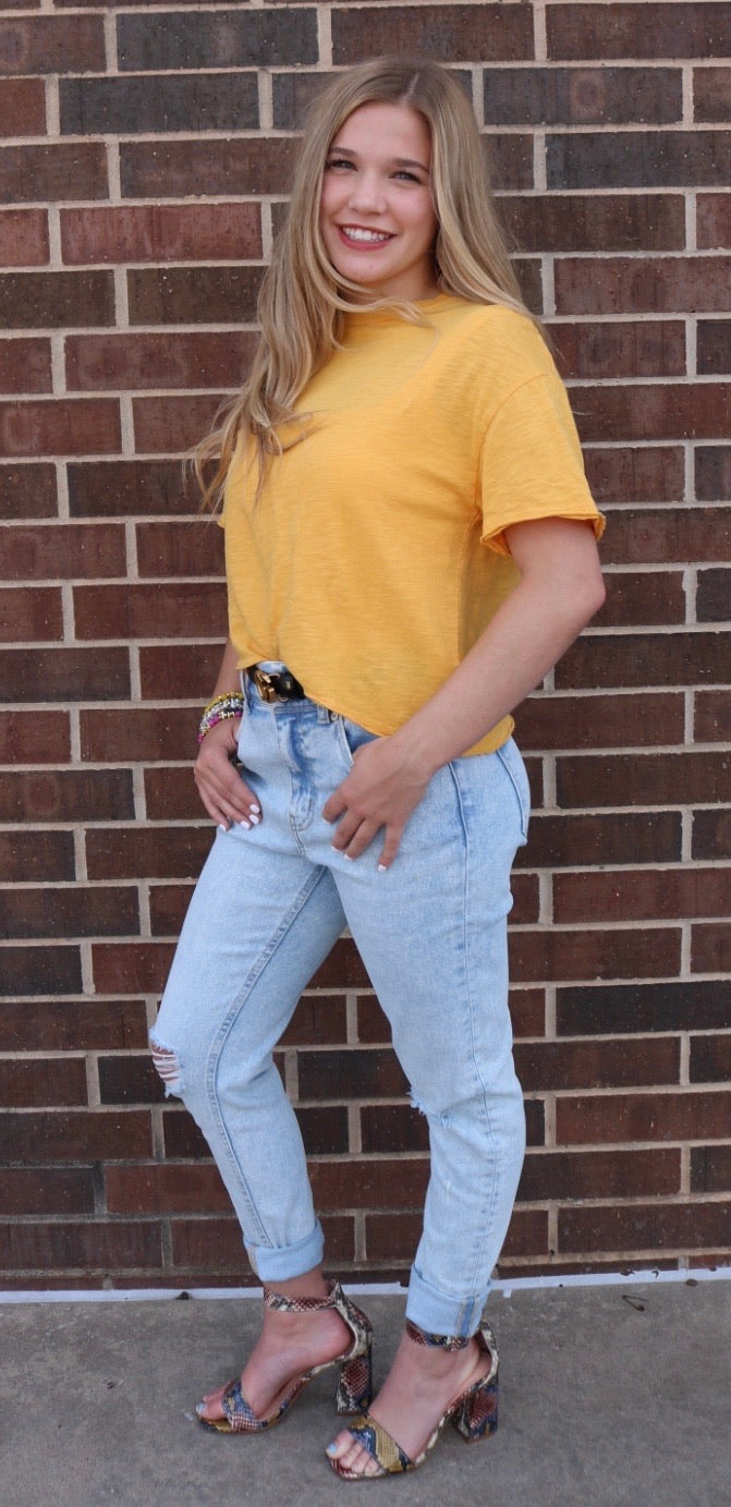 BOBI WaistCrop MARVEL SlubJersey Tee Top