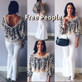 FREE PEOPLE Embroidered SOLEIL SquareNeck BalloonSleeve Top