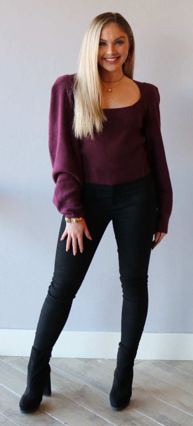 FREE PEOPLE Scoop Neck SAFFRON CutoutBack Sweater