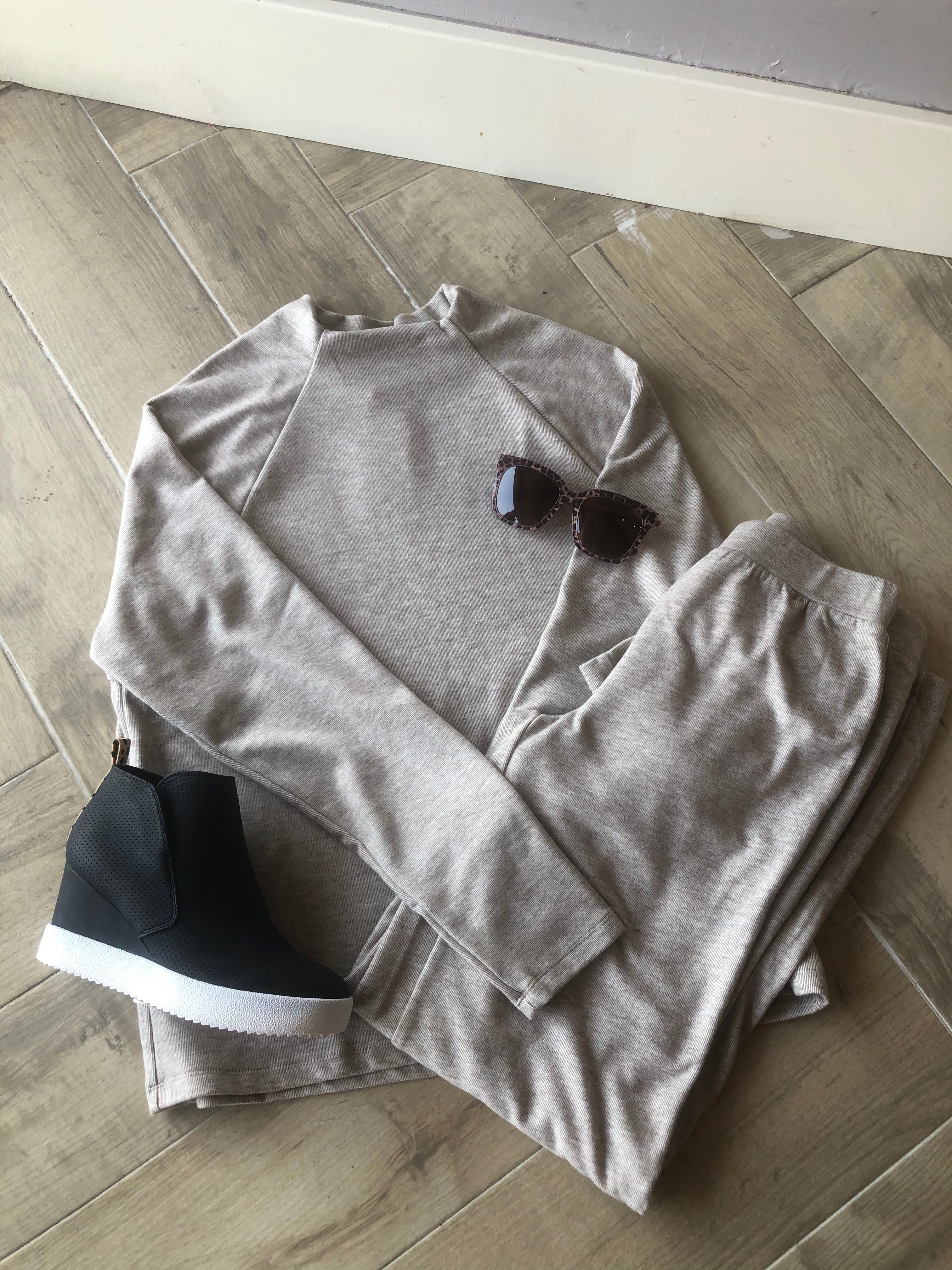 BOBI Cozy Heather Knit MANHATTAN WideLeg Pants