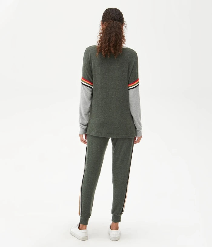 MICHAEL STARS JOVY Pullover with Stripe Trim