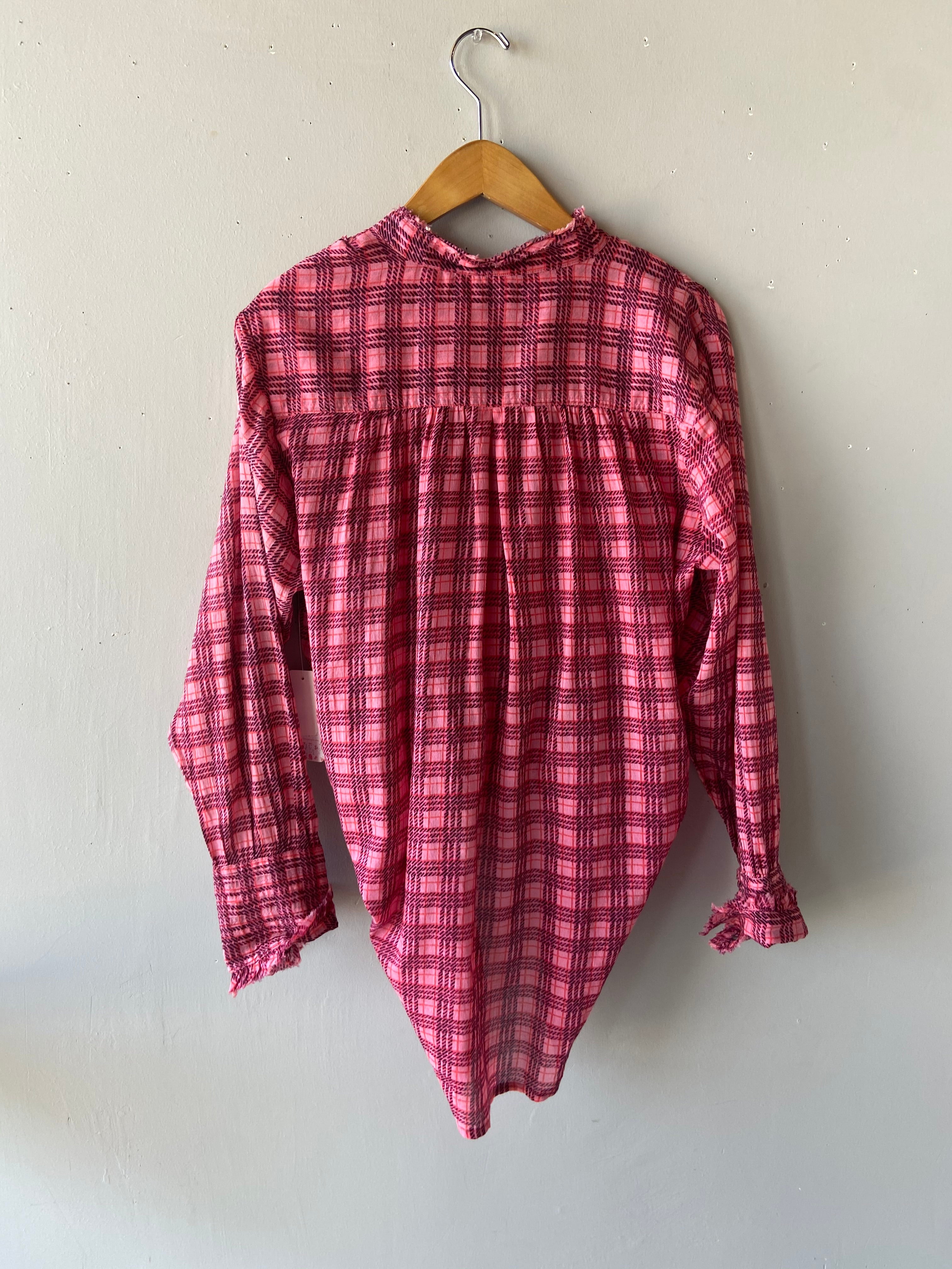 FREE PEOPLE Plaid MILES ButtonDown Tuxedo Shirt