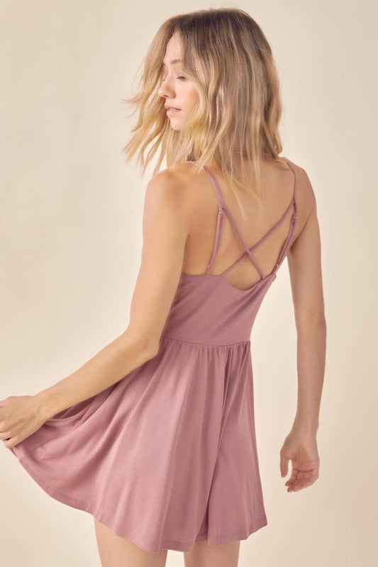 RELY Strappy~Back Knit Short Romper