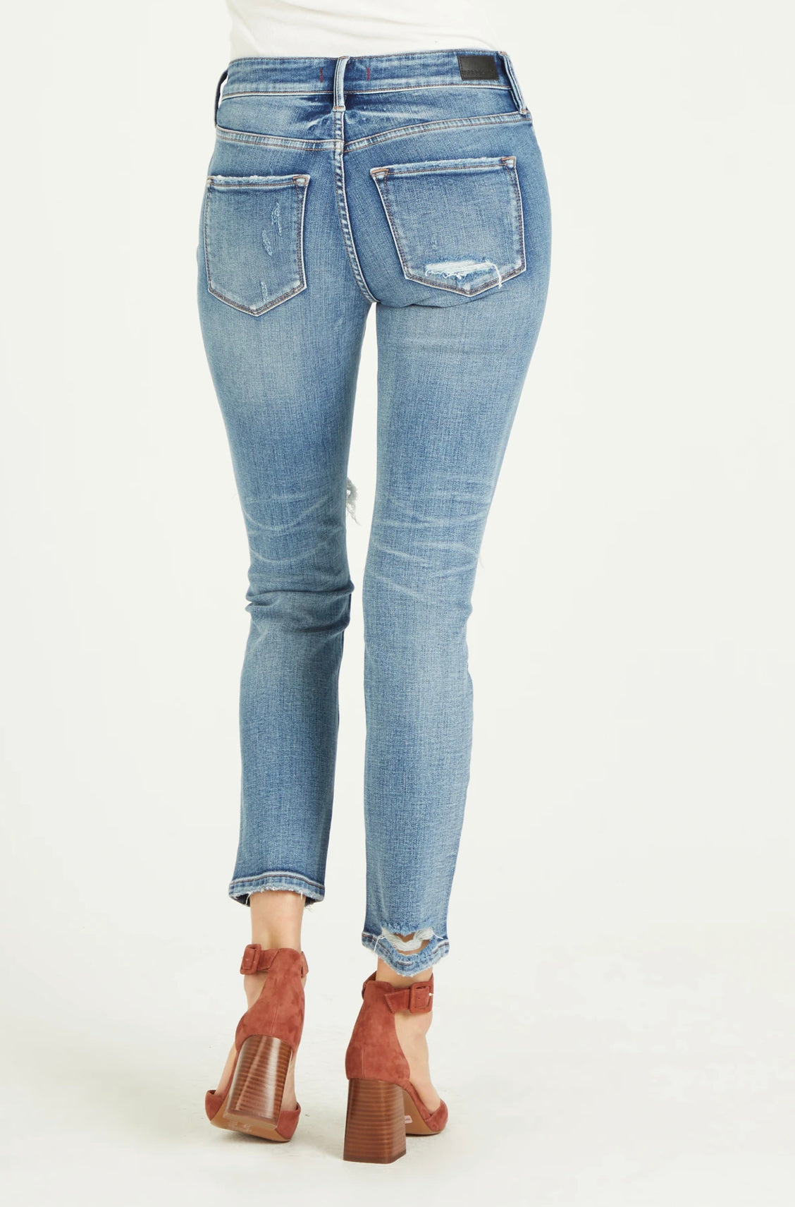DEAR JOHN HiRise AIDEN Distressed Girlfriend Jeans