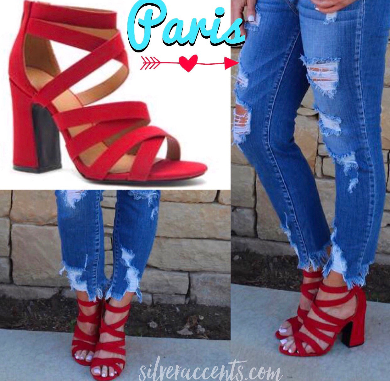 Qupid PARIS Strappy BlockHeel Sandal Shoe